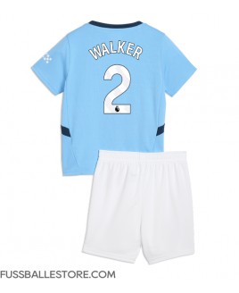 Günstige Manchester City Kyle Walker #2 Heimtrikotsatz Kinder 2024-25 Kurzarm (+ Kurze Hosen)